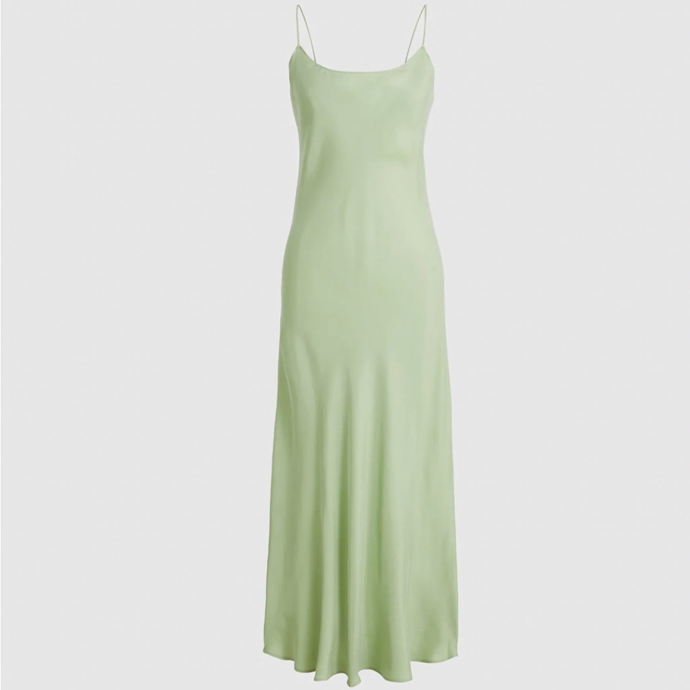 J. Crew - Gwyneth Cupro Sleeveless Slip Dress in Sagebrush Green - Picture 2 of 3